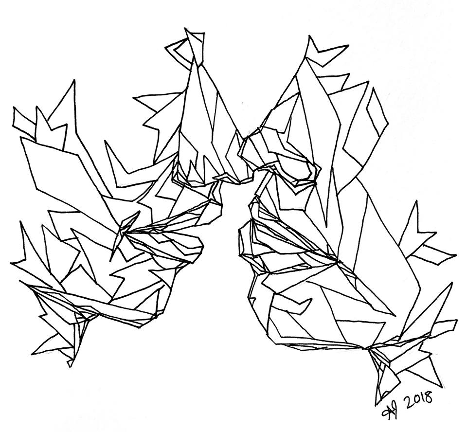 An abstract pen drawing. 