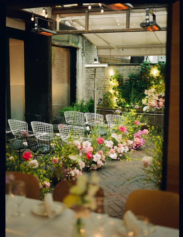 A space decorated with flowers